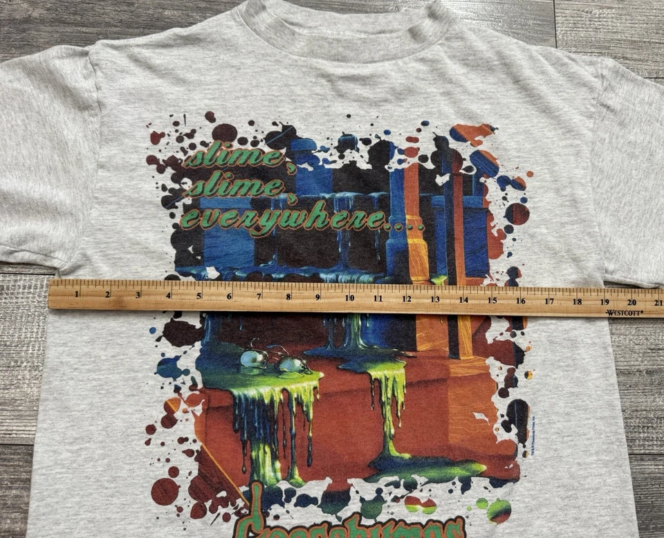 Camiseta De Colección 1995 Piel de Gosebumps Monster Blood #3 Juvenil X-Grande XL 90s Camiseta Gris Foto 4 de 4