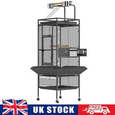 61" Large Bird Cage Playtop Parrot Cage for Cockatiels Canaries with Stand