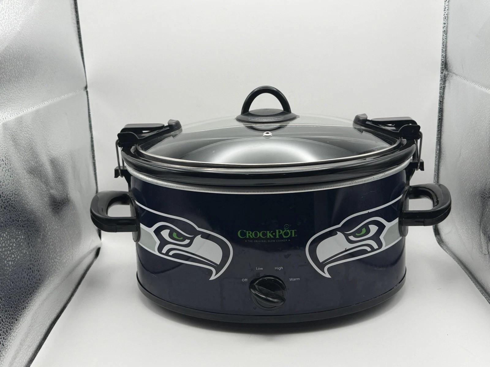 Crock Pot Seattle Seahawks NFL Slow Cooker Locking Lid Tested Works