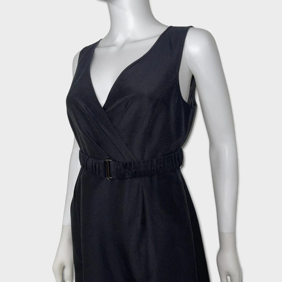 Halogen "Little Black Dress" Womens Size 8 V-Neck Sleeveless Silk Blend - Image 2 of 4