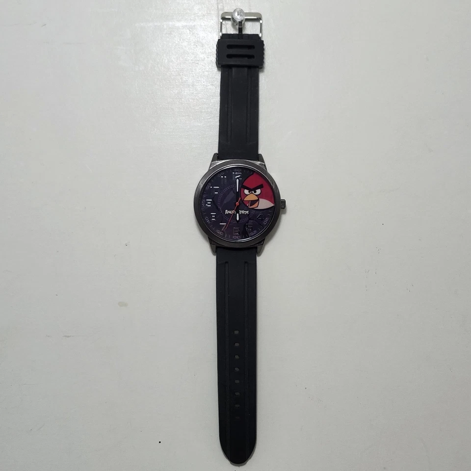 Angry Birds "Red" Watch Large Face & Black Rubber Strap Rovio *Needs Battery - Image 2 of 4