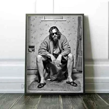 The Big Lebowski The Dude Bathroom Toilet Scene Premium Art Print