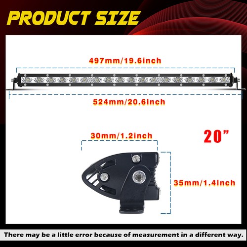 20inch 180W Slim Single Row 6D Spot Beam Off-Road LED Work Light Bar Waterproof - Picture 2 of 12