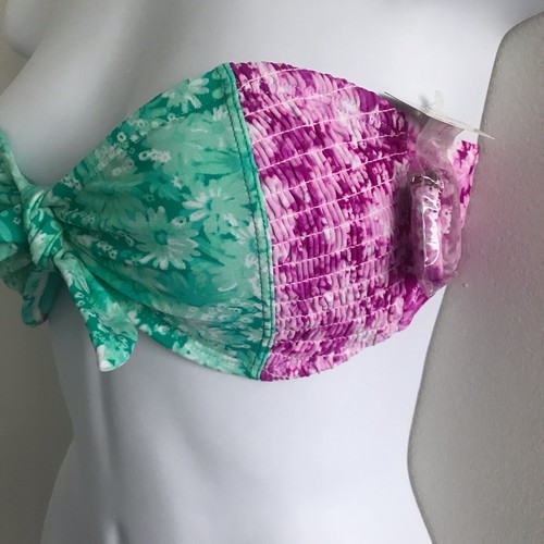 BP Nordstrom Women's Swimsuit Top Bikini Swim Small Strapless Floral Bow NEW NWT - Picture 2 of 8