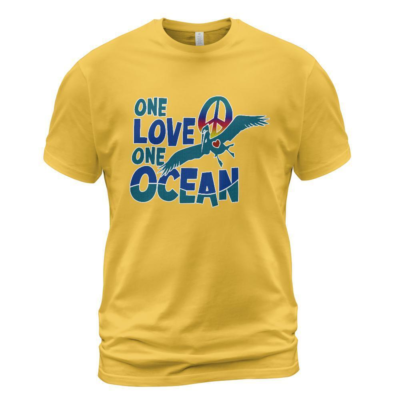 One Love One Ocean Musician JIMMY BUFFETT S-2345XL Yellow T-shirt