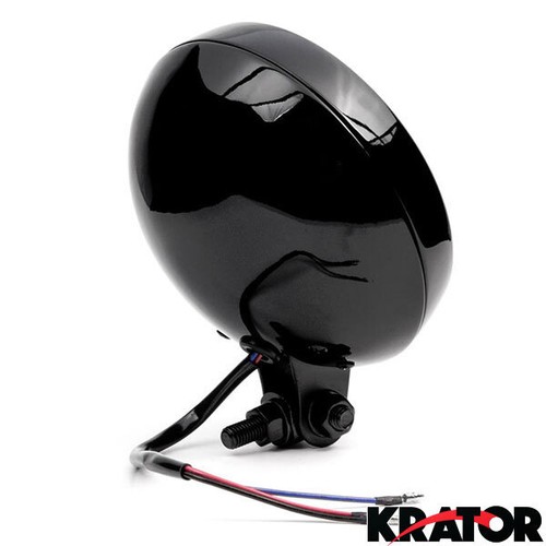 Motorcycle Head Light Mesh Grill Cover Housing Lens Black & Chrome 6" Cruiser - Picture 5 of 8