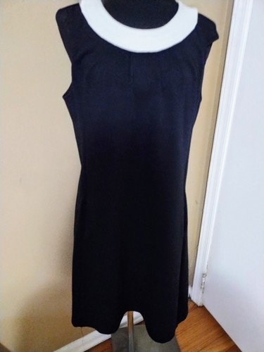 Classic Donna Morgan Black & White Essential Elegant A Line Dress Women Sz 10 - Picture 2 of 5