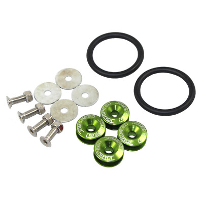 JDMSPEED CNC BUMPER BILLET QUICK TRUNK RELEASE FASTENER KIT GREEN UNIVERSAL