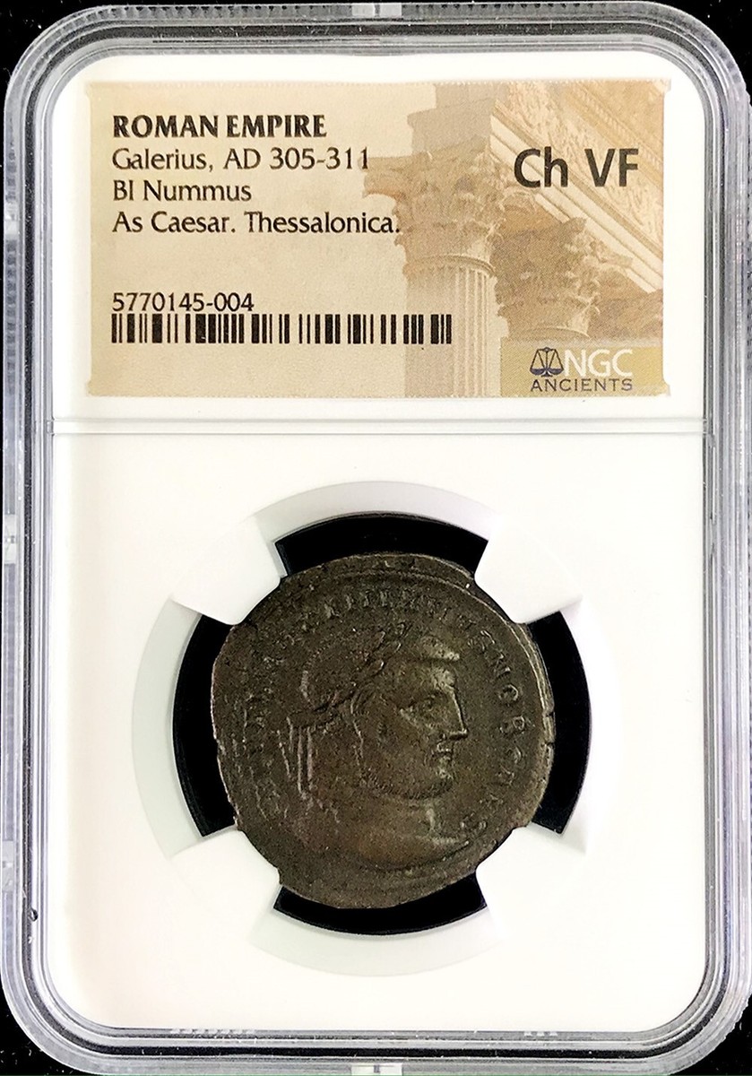 AD 305 - 311 GALERIUS BI-NUMMUS ROMAN EMPIRE COIN NGC CHOICE
