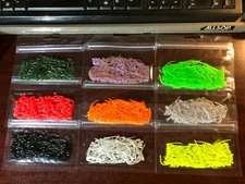 Soft Plastic Baits - Crappie - Panfish - Scented - 100 Count 1-1/8" Ice Wiggler