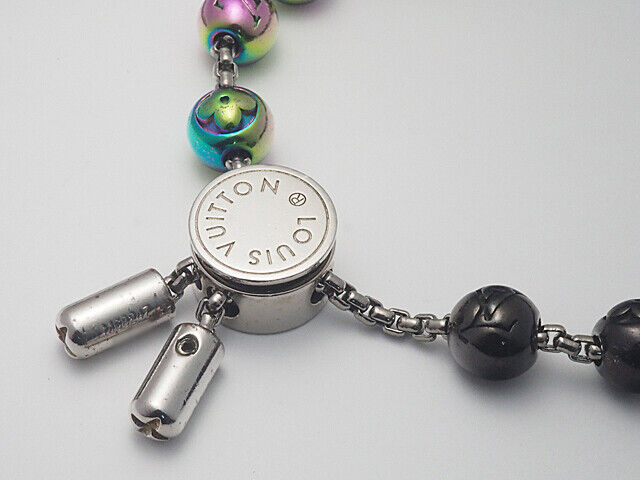 AUTH LOUIS VUITTON BRACELET PEARL M68247 BLACK MULTICOLOR AUTH LOUIS VUITTON BRACELET PEARL M68247 BLACK MULTICOLOR