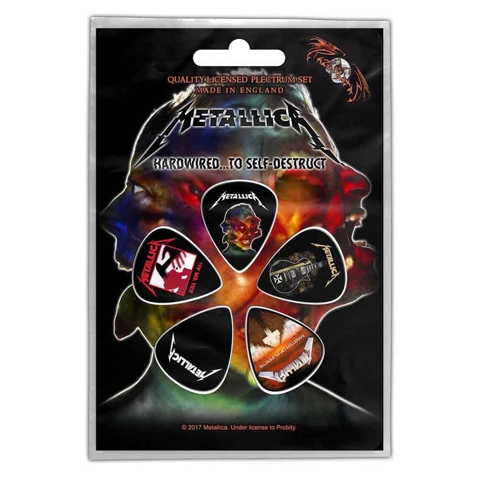 100% OFFICIAL MERCHANDISE Metallica Plectrum Pack of 5 *Official*