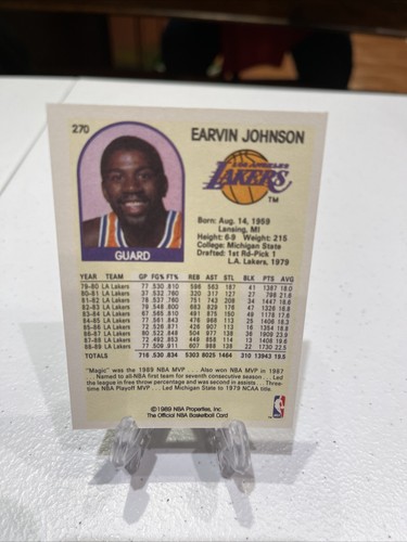 Earvin Magic Johnson 1989 NBA Hoops #270 Los Angeles Lakers (5 Card LOT) - Picture 5 of 5