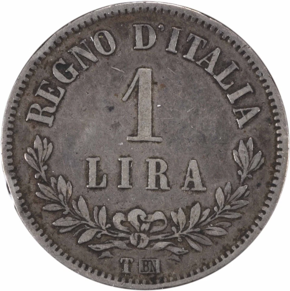 1863 TBN Italy 1 Lira KM15.2 VF Uncertified #144 - Image 2 of 2