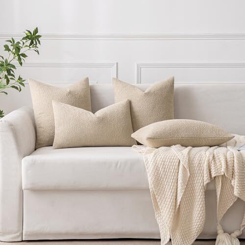 Pack of 1 Decorative Throw Pillow Cover Pillowcase Textured 12" x 20" Khaki - 第 6/7 張圖片