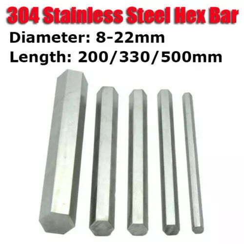 304 Stainless Steel Round Rod Hex Bar Metal Shaft 3mm- 8mm 10mm 14mm 125mm-500mm - Bild 6 von 12