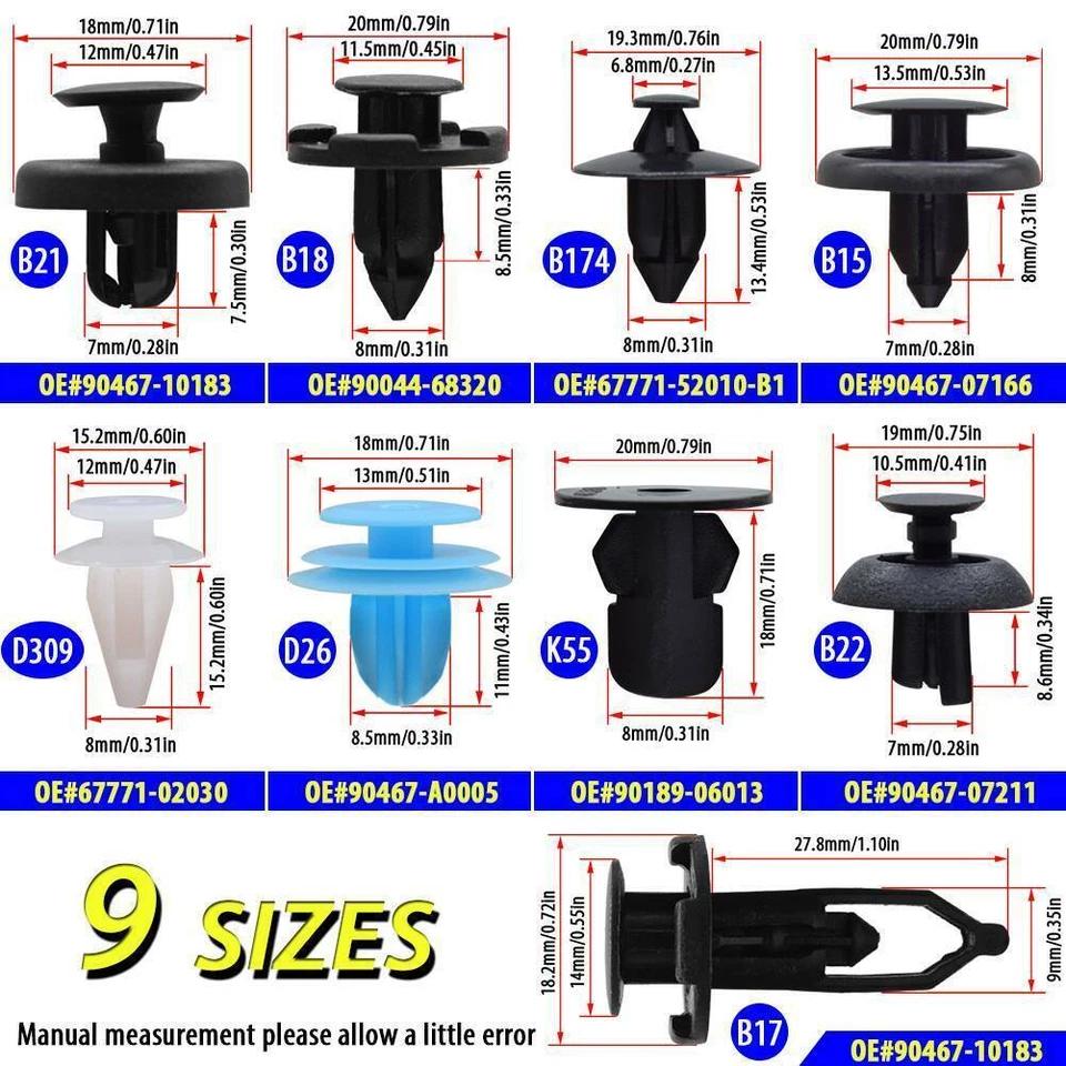 200x Body Clip Engine Cover Shroud Cowling Guard Retainer for Toyota Hilux Prado - image 2 of 4