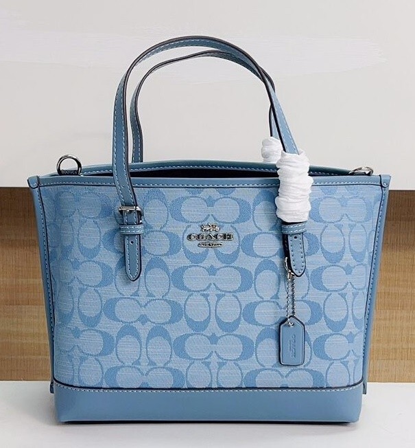【COACH CH228】海のライトブルートート25cm｜多機能ポケット 公式】コーチアウトレット | モリー トート 25・シグネチャー