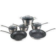 10pc Stone Magic Non Stick Marble Stone Pot/Pan Cookware Set f/Induction/Gas Top