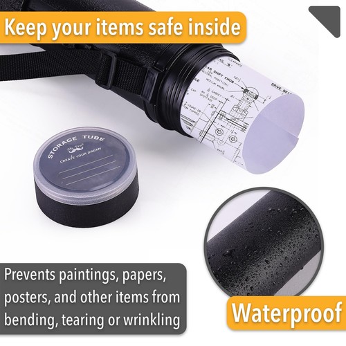 2 Pack Blueprint Document Holder Poster Tube for Drawing Drafting, 25-40 Inch - Picture 7 of 9