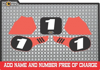 Honda QR50 Graphics Decals Stickers Kit - Red & White #1 Design