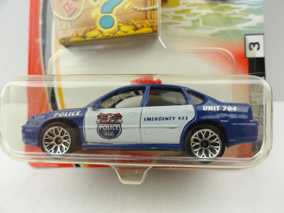 2005 Matchbox #3 Chevrolet Police Impala (Blue, Bonus Prize Inside Card) - Image 2 of 4