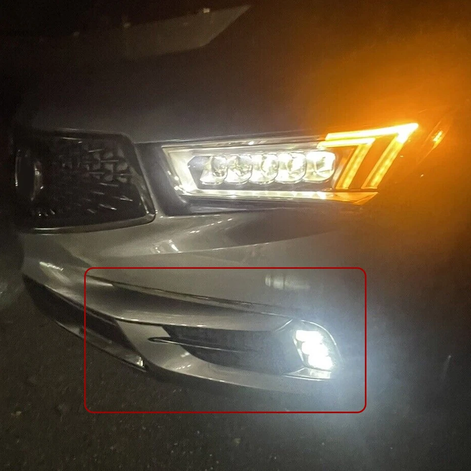 Par de luces antiniebla transparentes para parachoques delantero para Acura MDX 2017-2020 Foto 3 de 4