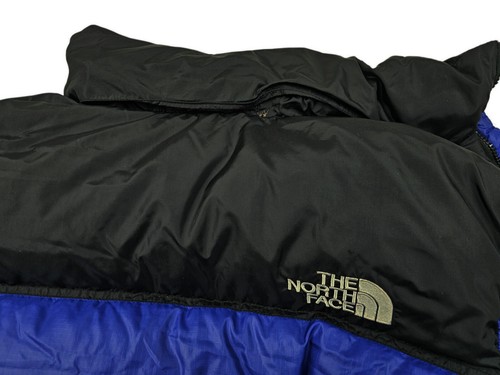 HOT VTG Men's THE NORTH FACE @ 700 NUPTSE QUILT DOWN HOODED PUFFER BLUE Jacket S - Picture 10 of 16