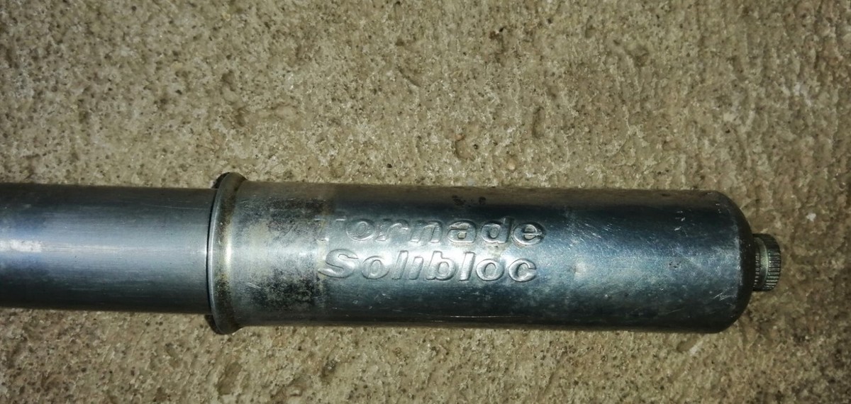 Pompe à Vélo Vintage Tornade Solibloc - Longueur 315mm En Aluminium - Occasion Fonctionnelle