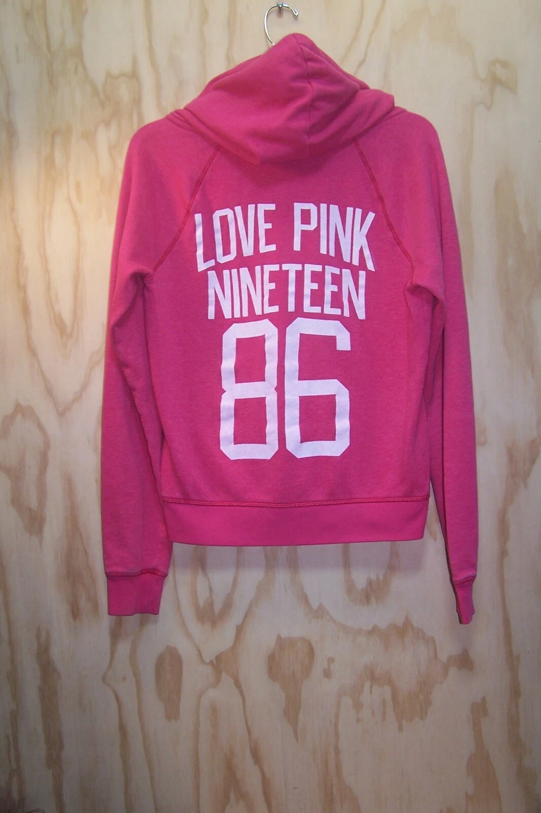 UNDERCOVER Felpa con cappuccio e zip Victoria’s Secret VS Love rosa 1986 taglia M