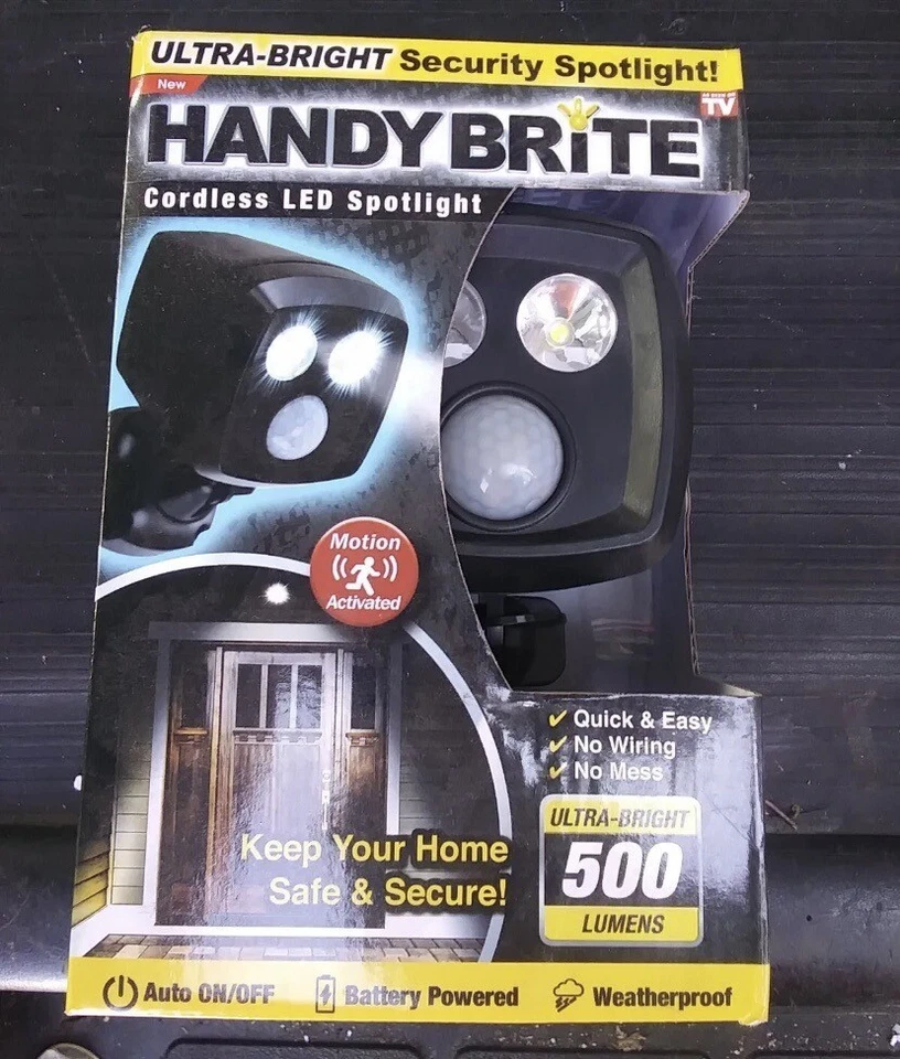 Handy Brite 500 Lumens Cordless Motion-Activated Sensor LED Spotlight Outdoor