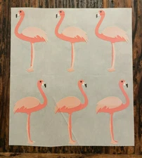 6 Mrs Grossman Flamingo Stickers 1989 VTG A. Grossman For Louise Appelman Rare 
