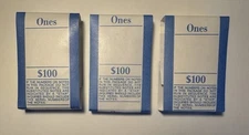 (3) $1 One Dollar BEP Money Cash Currency Straps - $100 Ones - Eastern Facility