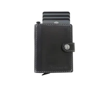 Retro 51 Pularys Leather RFID Modern Traveler Wallet - Black