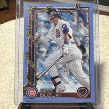 2025 Topps Holiday - Seiya Suzuki #H89 Holiday Light Blue & White Glitter
