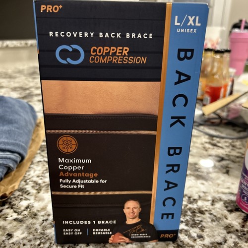NEU Kupfer Kompression CCRBB/BS4 Kupfer infundiert LARGE/X-LARGE schwarz Rückenbandage