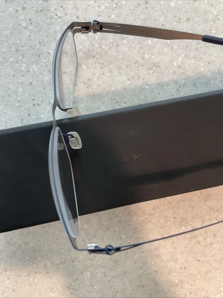 Marco de gafas hecho a mano OVVO Optics 3572 azul pizarra-titanio 50/70/140 grande Foto 4 de 4