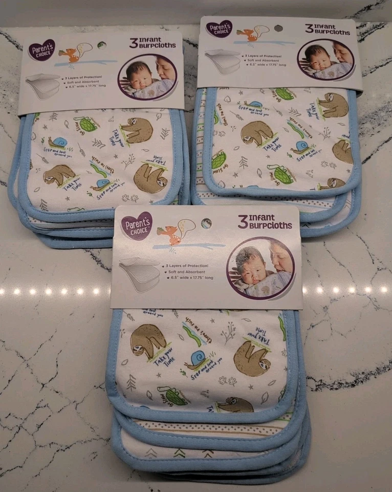 Lote baberos paños eructos para bebés niños elección de los padres caimán abuela hipopótamo perezoso nuevo con etiquetas Foto 2 de 4