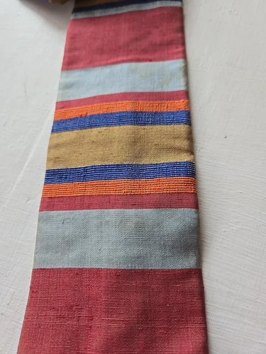 Vintage ROOSTER TIE STRIPE Square End Silk