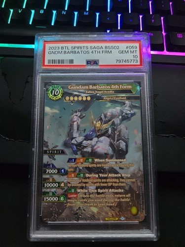 Gundam Barbatos 4th Form - BSS02-059 CR Battle Spirits Saga PSA 10 - Picture 2 of 3