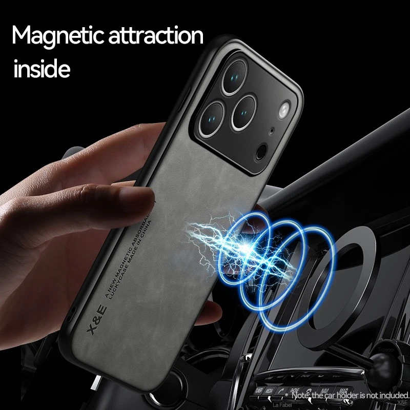 ShockProof Magnetic Leather Case For iPhone 17 16 15 14 13 12 11 Pro Max 8 Cover - Image 3 of 4