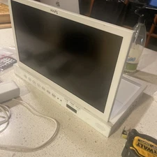 15.6 In Flip Down Smart  TV ±180° Rotation  Under Cabinet Kitchen TV Mahogany