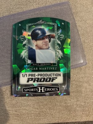  25 Edgar Martinez Leaf Metal Sports Heroes Hall Heroes HH-EM1 1/1 Green Lava