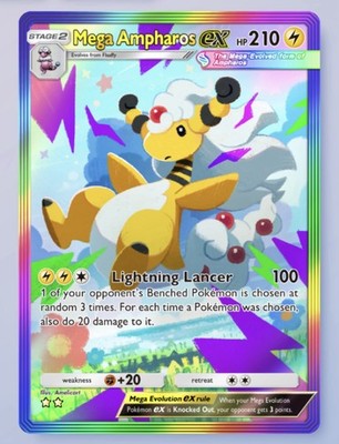 Pokemon Mega Ampharos EX Eng - Pokemon TCG Pocket - 2 Star - Mega Rising