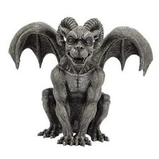 Bell Book & Candle: Ye Olde Magick Shoppe Ram Horned Gargoyle Cold Cast Resin 