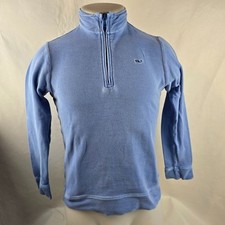 Vineyard Vines Sweater Boys Large Blue Half Zip Sweatshirt Whale Preppy Yachting