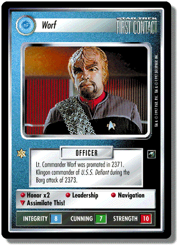 Worf - First Contact - Star Trek CCG 1E - Picture 1 of 6