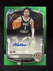 2025-26 Bowman Chrome Nate Calmese 1st Autograph 4/99 Green Refractor Wake