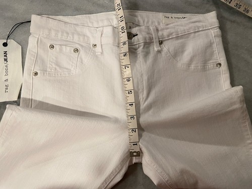 Rag & Bone Gr. 32 weiß Denim Skinny Jeans schwarz Reißverschluss 4 Taschen dehnbar - Bild 13 von 14