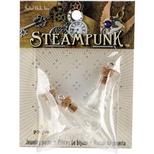 Solid Oak Steampunk Glass Accents 3/Pkg-Erlenmeyer Flasks - STEAM249